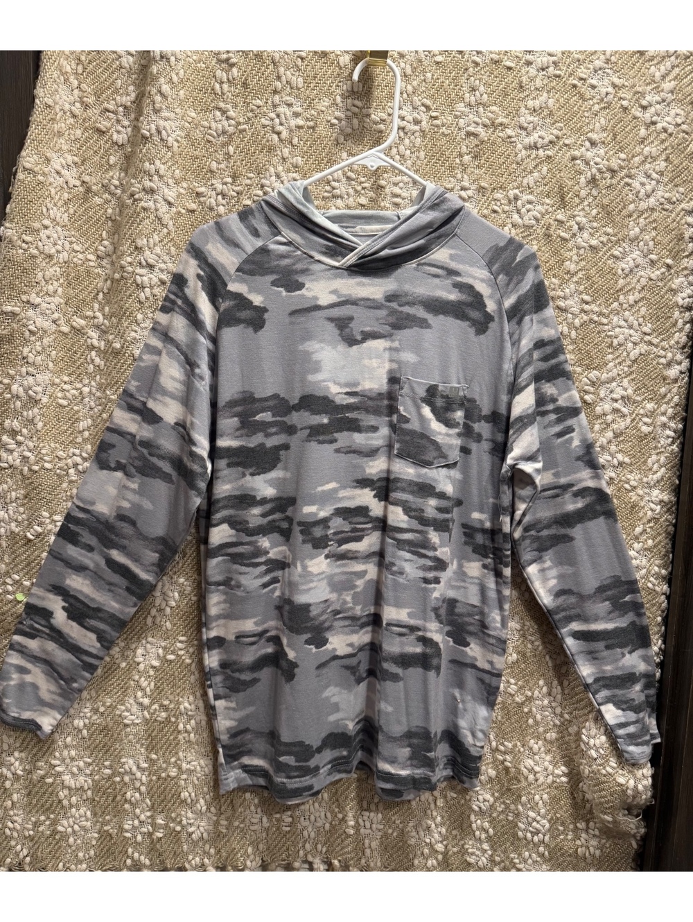Huk Waypoint Hoodie Edisto Camo Harbor Mist M